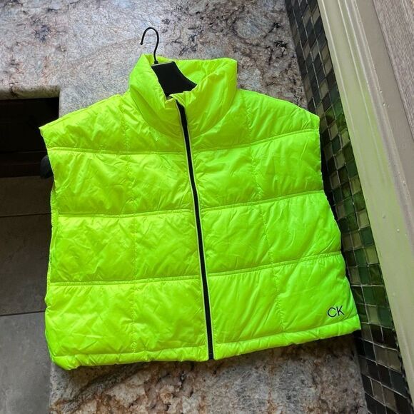 Calvin Klein Neon Yellow Puffer Vest - Picture 4 of 9